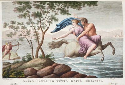 Nessus and Deianira, Book IX, illustration from Ovid